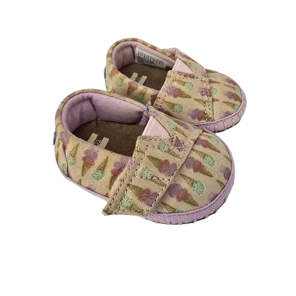 Toms Pink Ice Cream Social crib shoes size 1
